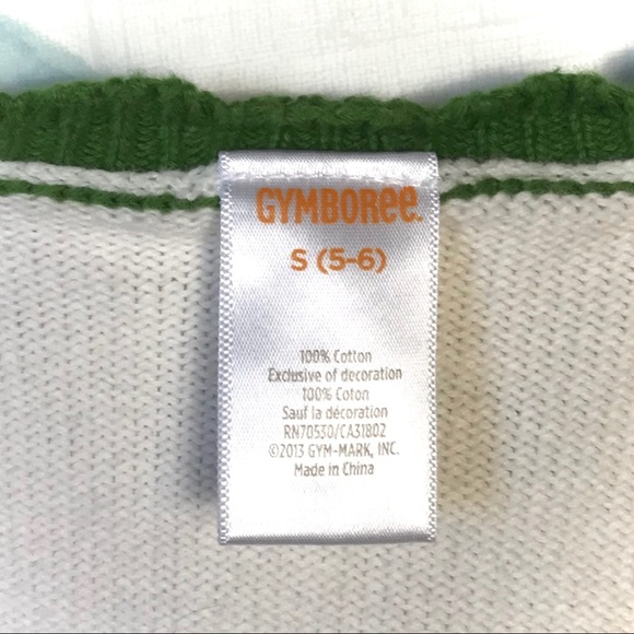 Gymboree Kids Cream Cardigan Knit Sweater Gold Buttons, Pink Bird & Purple Bow - Picture 8 of 13